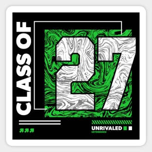 Class of 2027 Urban Streetwear // Graduation Class of '27 Green Sticker